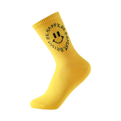 Calcetines de caña alta tipo casual talla 35 a la 41 modelo "Be happy"