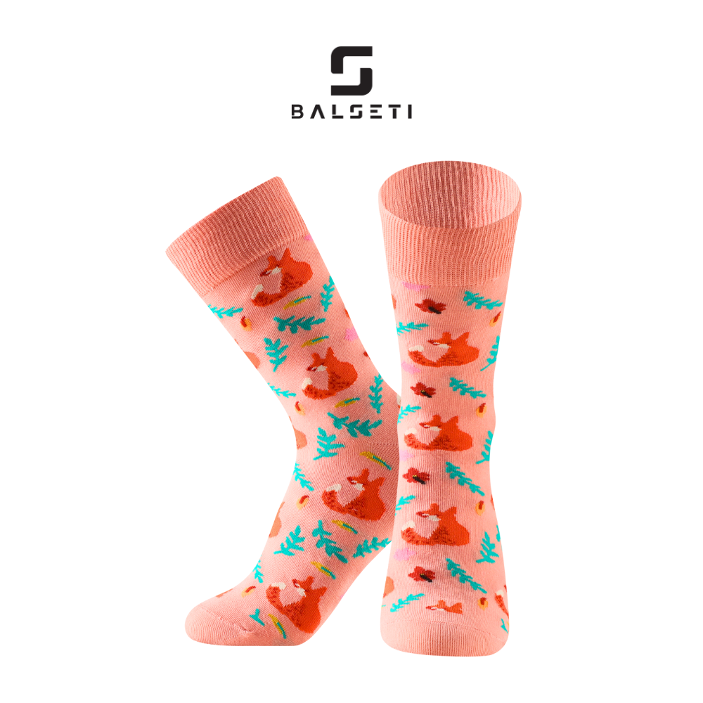 calcetines de algodón estampado zorros
