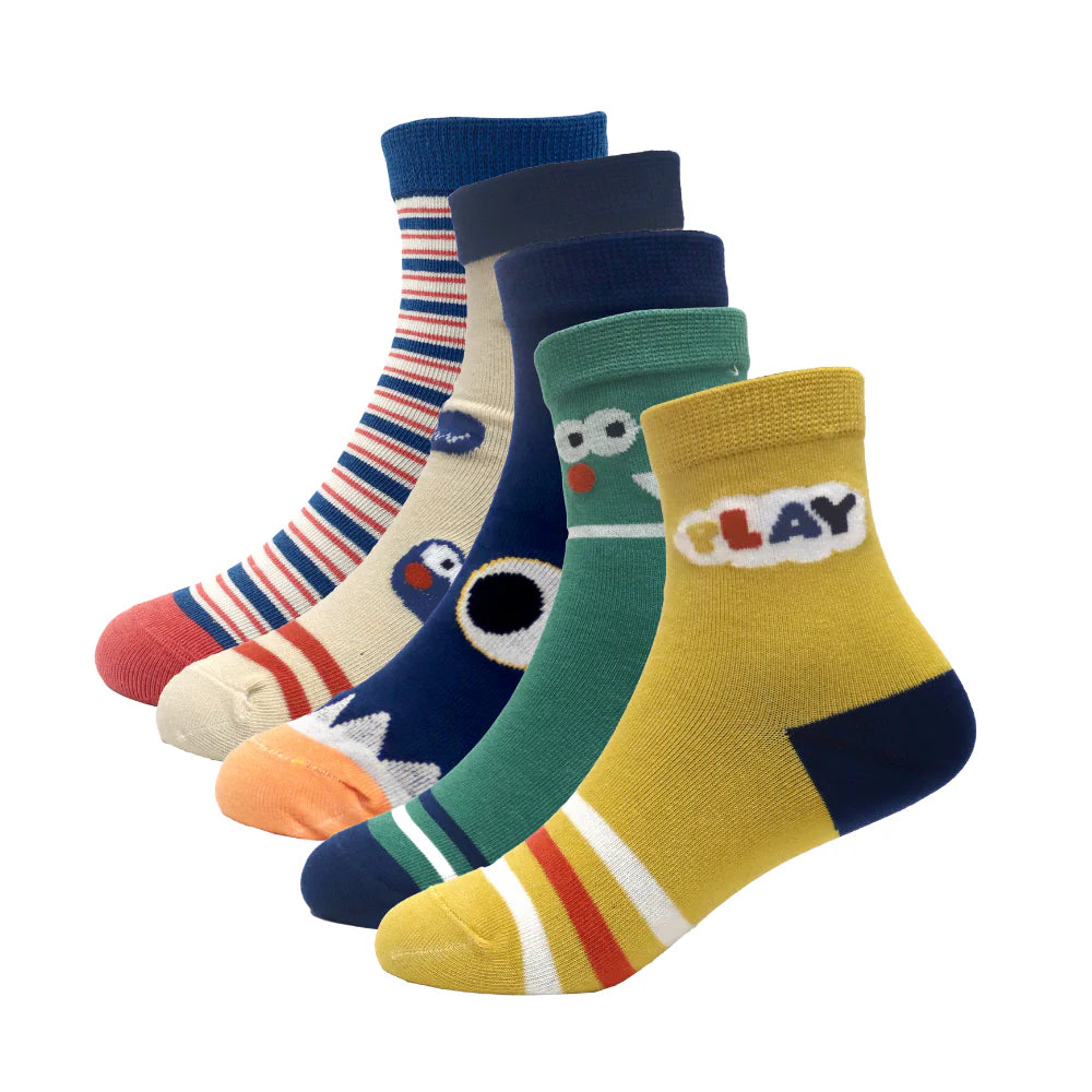 Calcetines para niños divertidos y con rayas de colores