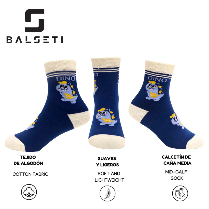 Calcetines para niños con estampados divertidos y rayas de colores