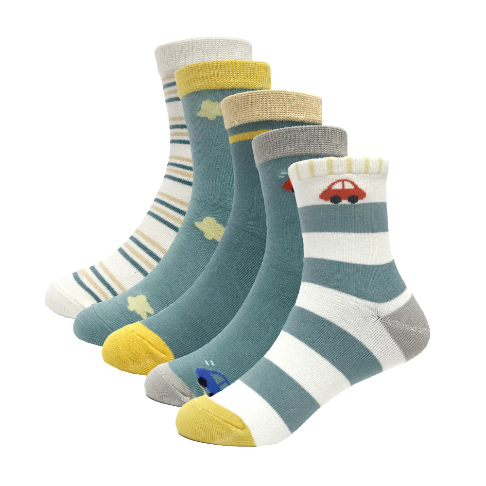 Calcetines para niños divertidos y con rayas de colores