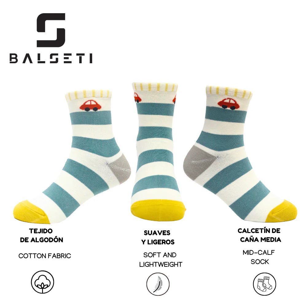 Calcetines para niños divertidos y con rayas de colores