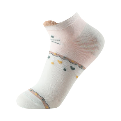 Calcetines estampados invisibles unisex con orejitas modelo "Gatitos" talla única para las tallas de la 35 a la 41