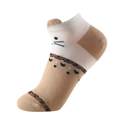 Calcetines estampados invisibles unisex con orejitas modelo "Gatitos" talla única para las tallas de la 35 a la 41