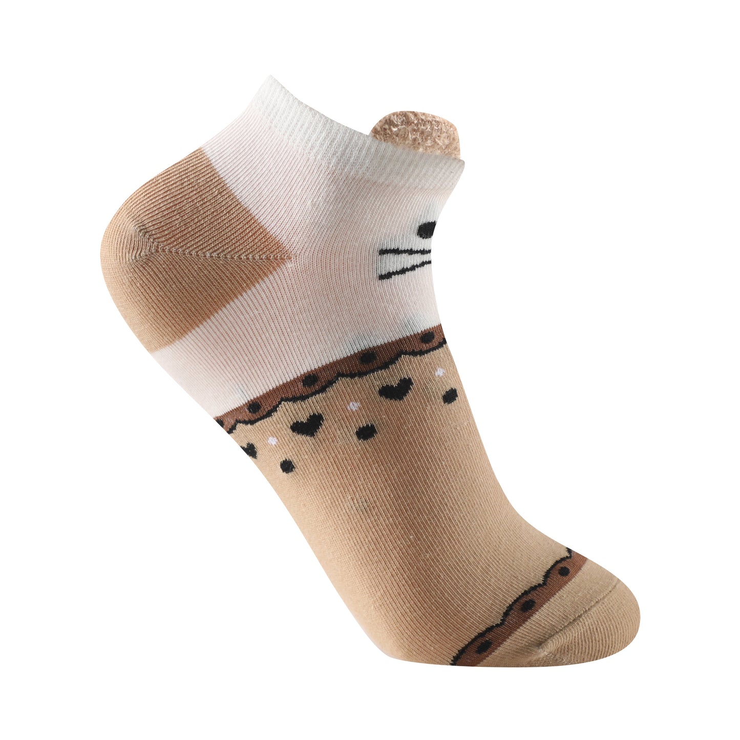 Calcetines estampados invisibles unisex con orejitas modelo "Gatitos" talla única para las tallas de la 35 a la 41