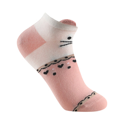 Calcetines estampados invisibles unisex con orejitas modelo "Gatitos" talla única para las tallas de la 35 a la 41