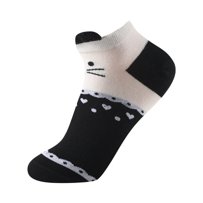 Calcetines estampados invisibles unisex con orejitas modelo "Gatitos" talla única para las tallas de la 35 a la 41