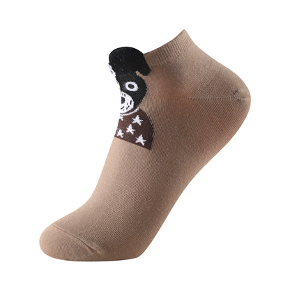 Calcetines estampados invisibles unisex con orejitas modelo "Animales" talla única para las tallas de la 35 a la 41