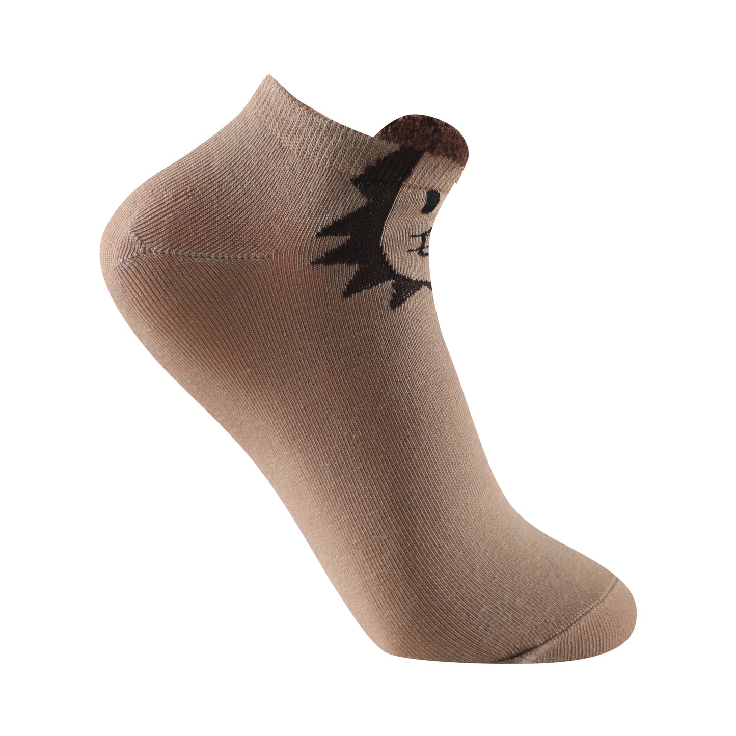 Calcetines estampados invisibles unisex con orejitas modelo "Animales" talla única para las tallas de la 35 a la 41