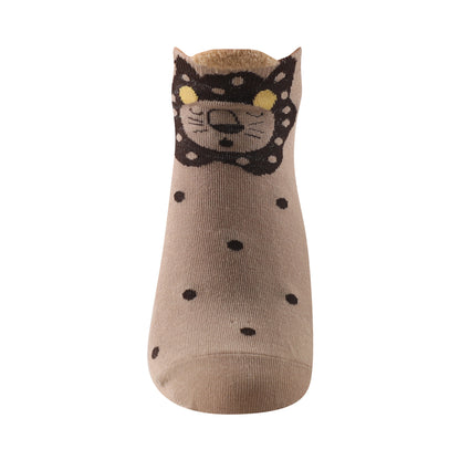 Calcetines estampados invisibles unisex con orejitas modelo "Animales" talla única para las tallas de la 35 a la 41