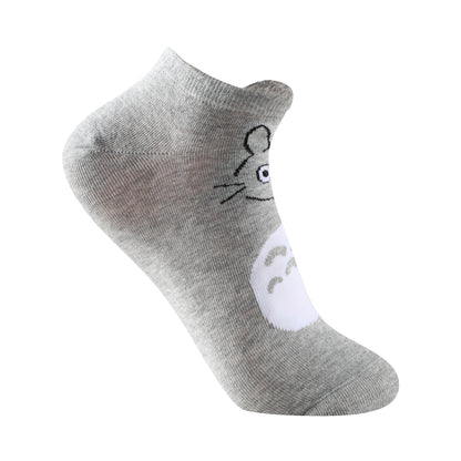 Calcetines estampados invisibles unisex con orejitas modelo "Totoro" talla única para las tallas de la 35 a la 41