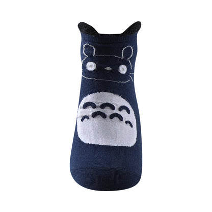 Calcetines estampados invisibles unisex con orejitas modelo "Totoro" talla única para las tallas de la 35 a la 41