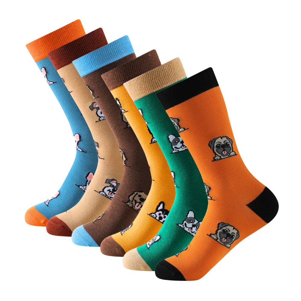 Calcetines Mujer con Colores y Estampados Divertidos de Perros
