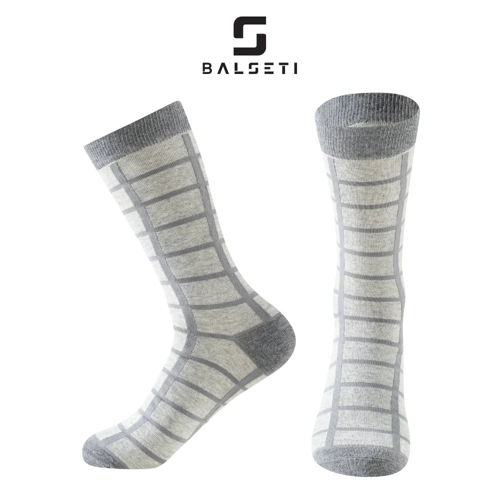 Calcetines media caña formales y básicos de rayas y rombos