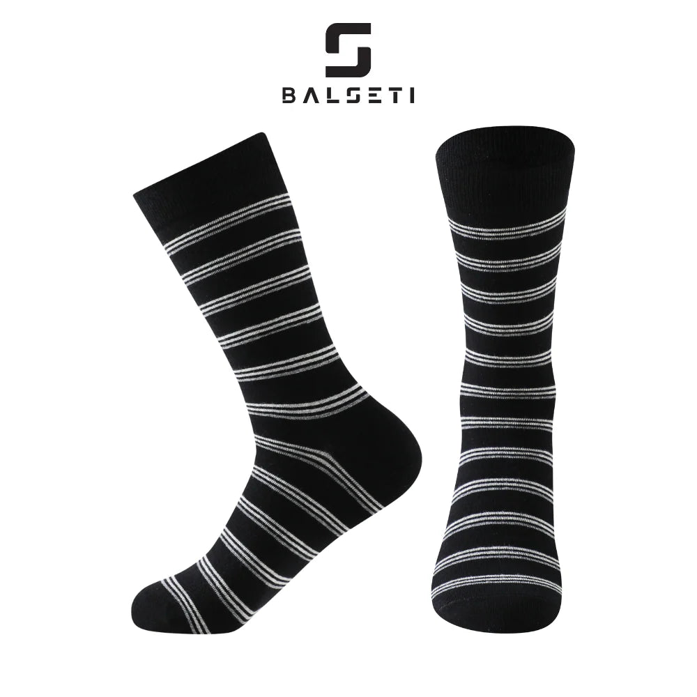 Calcetines media caña formales y básicos de rayas y rombos