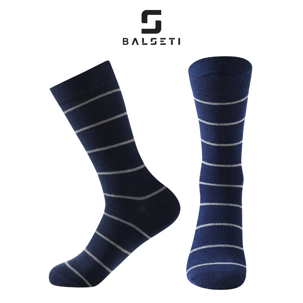 Calcetines media caña formales y básicos de rayas y rombos