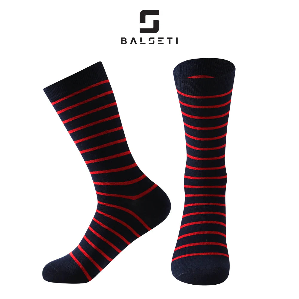 Calcetines media caña formales y básicos de rayas y rombos