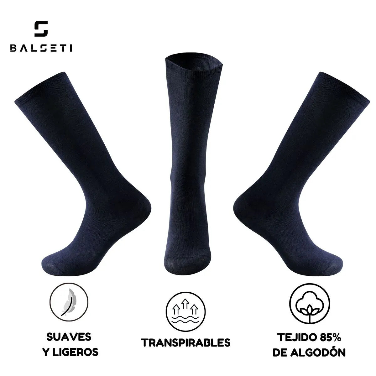 Calcetines caña alta para uniforme escolar y negocios