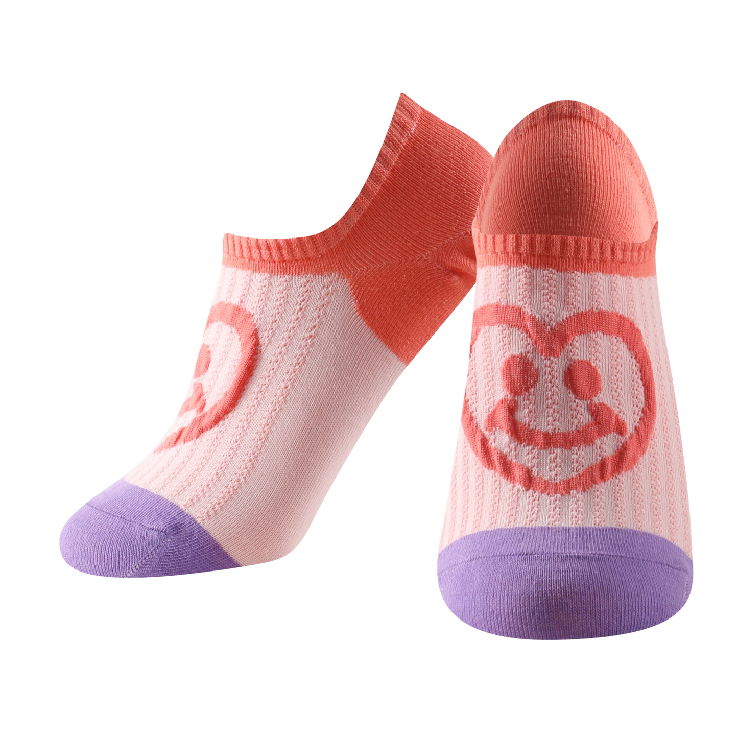 Calcetines estampados invisibles unisex modelo "Smile pinkis" talla única para las tallas de la 35 a la 41