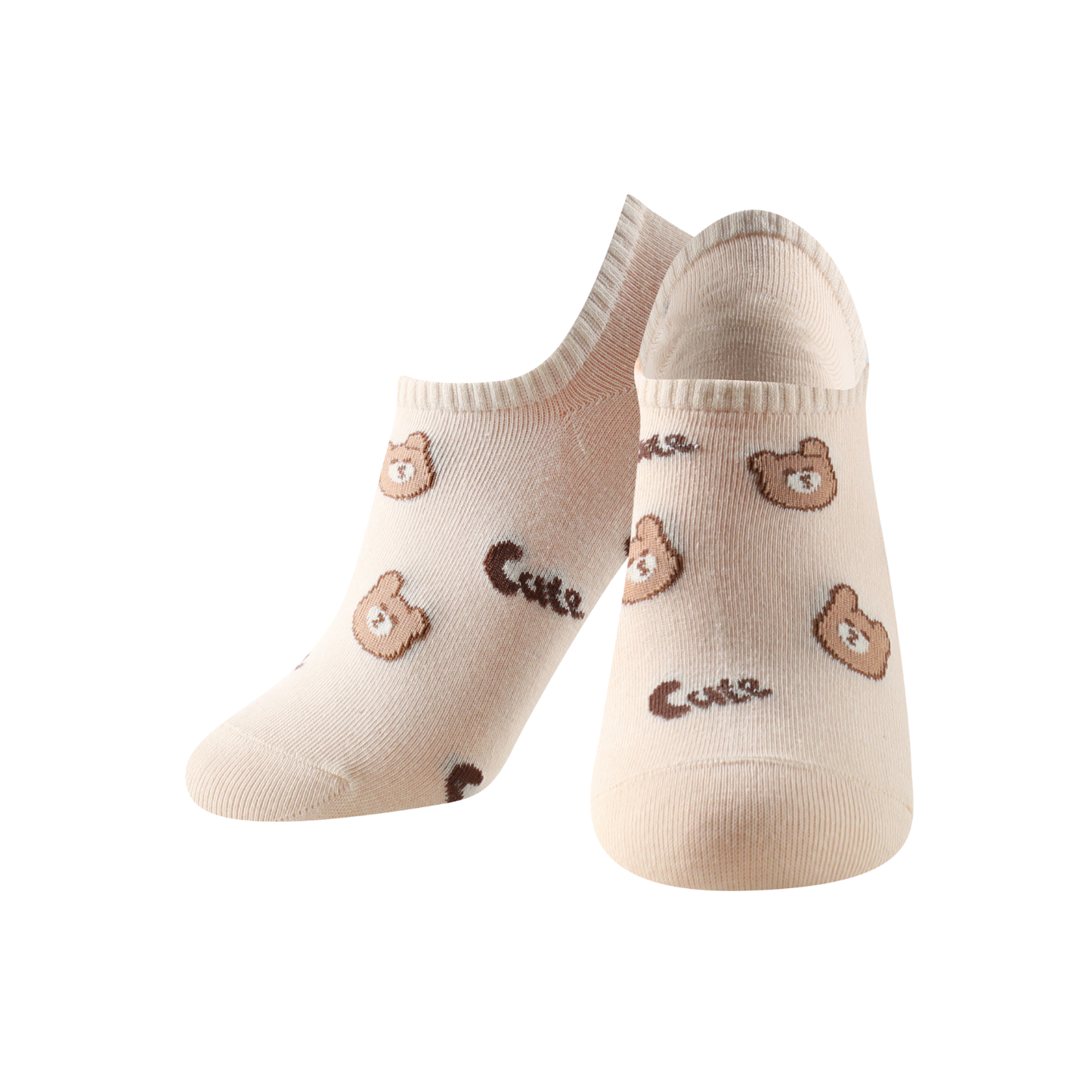 Calcetines estampados invisibles unisex modelo "Ositos cariñositos" talla única para las tallas de la 35 a la 41