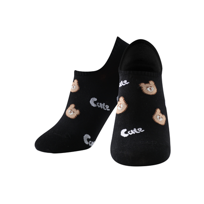 Calcetines estampados invisibles unisex modelo "Ositos cariñositos" talla única para las tallas de la 35 a la 41