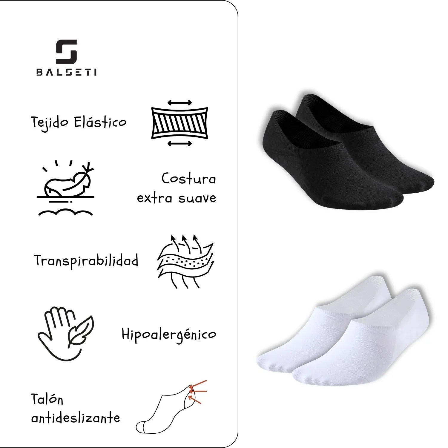 Calcetines invisibles o pinkies en varios colores