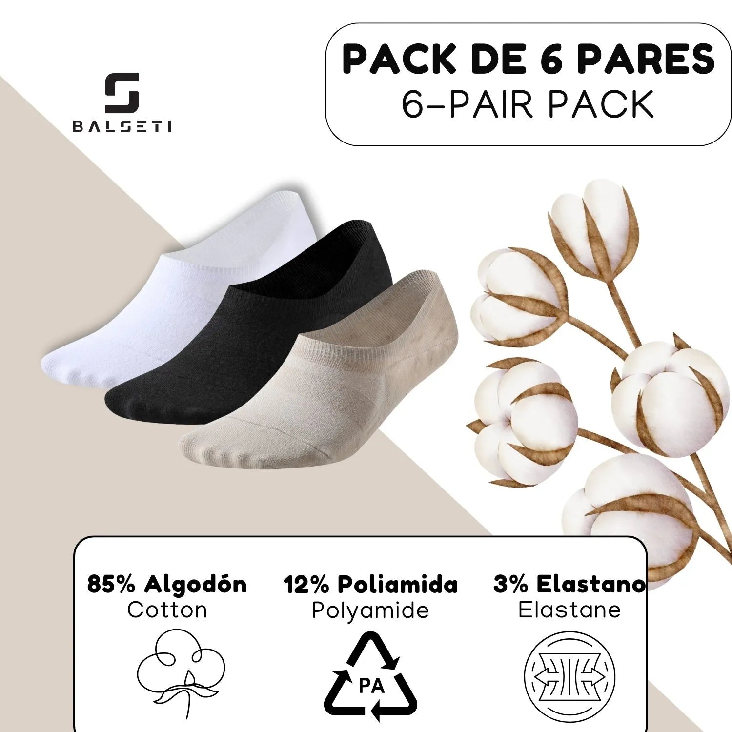 Calcetines invisibles o pinkies en varios colores