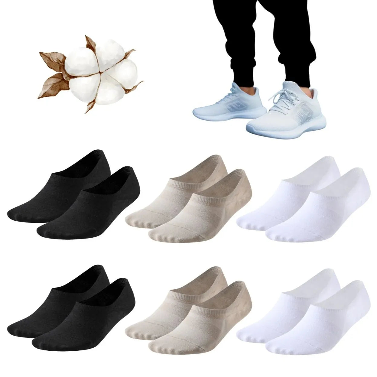 Calcetines invisibles o pinkies en varios colores