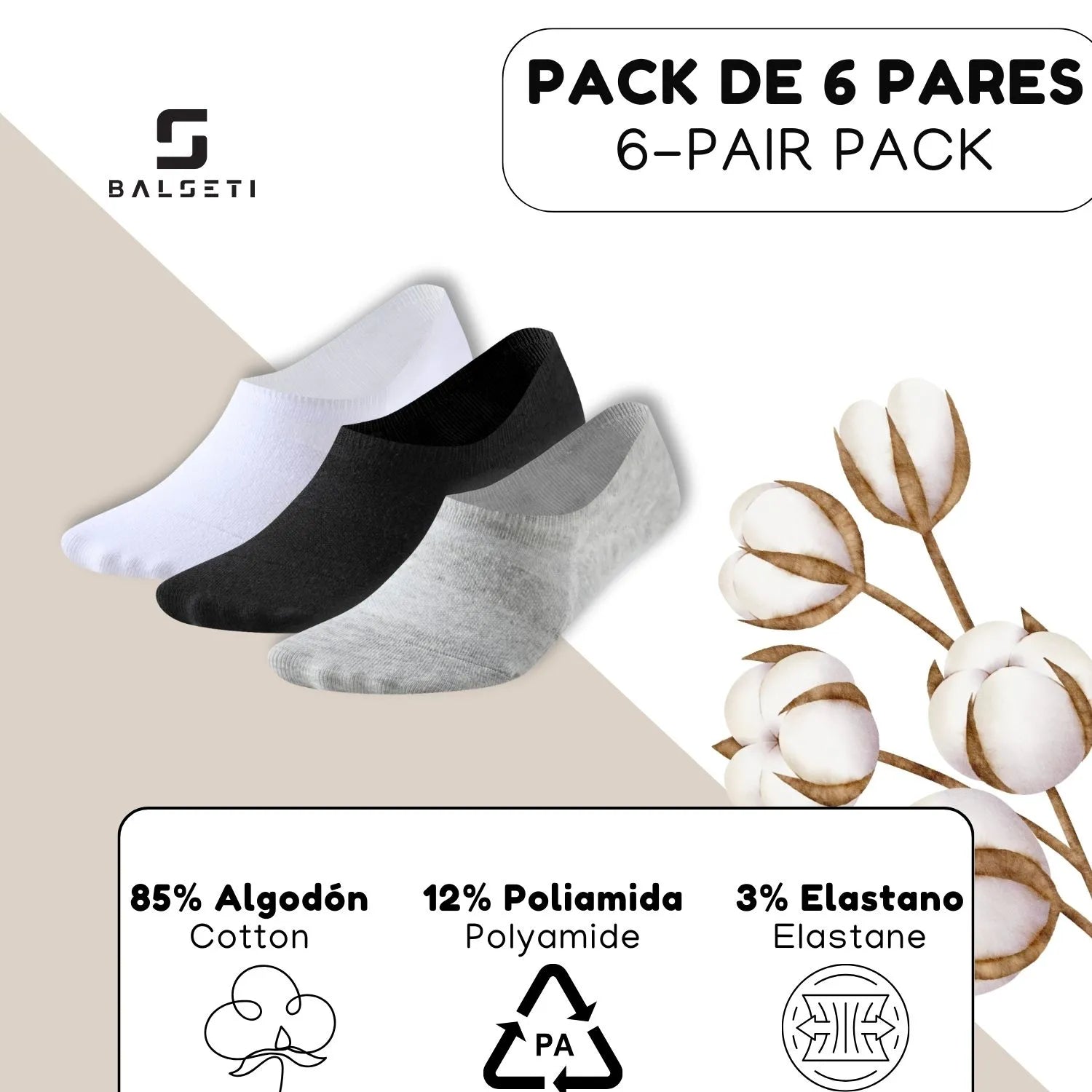 Calcetines invisibles o pinkies en varios colores