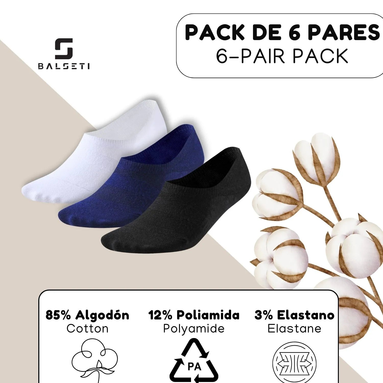 Calcetines invisibles o pinkies en varios colores