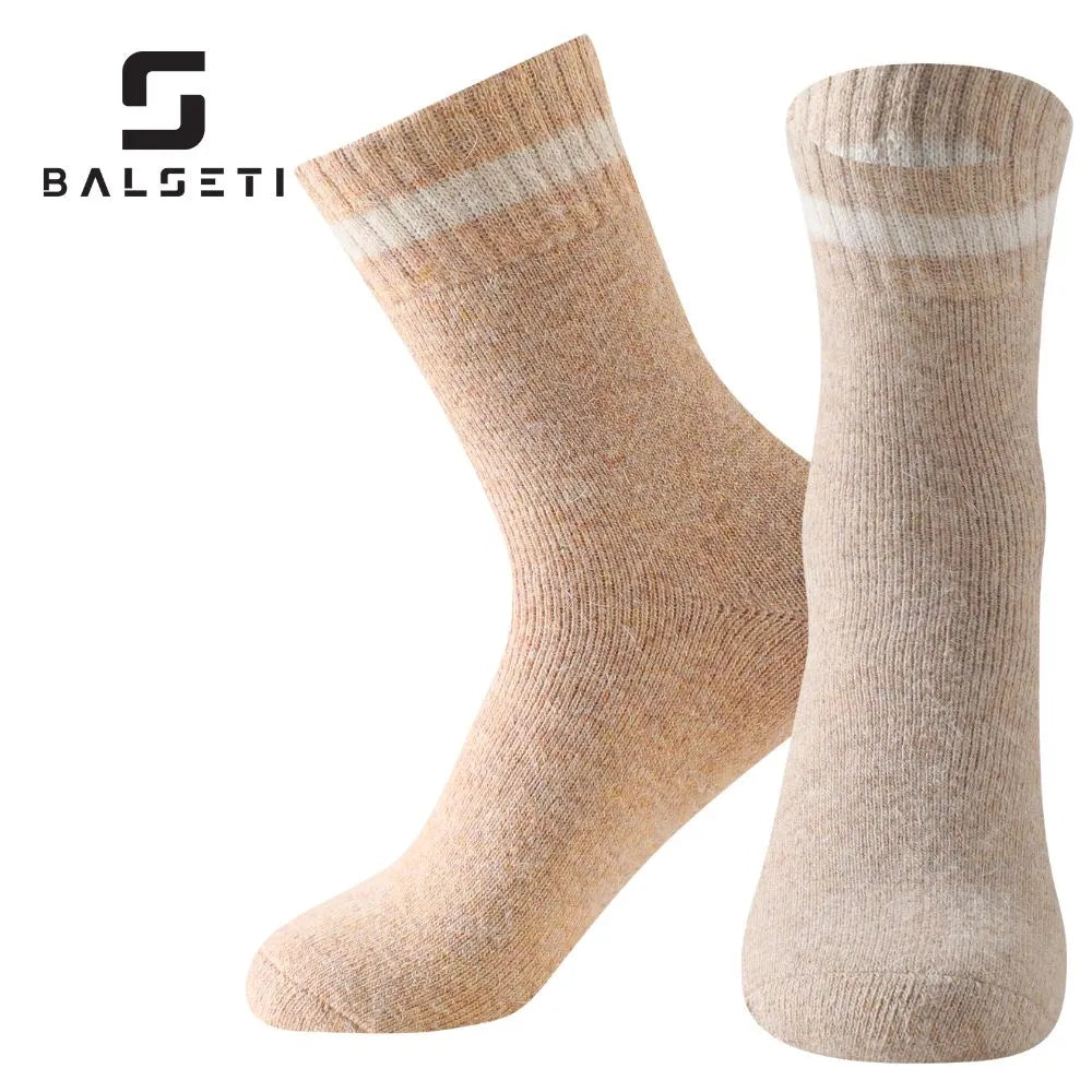 Calcetines de lana para invierno con raya blanca