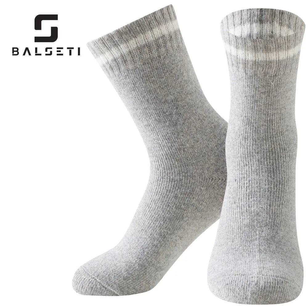 Calcetines de lana para invierno con raya blanca