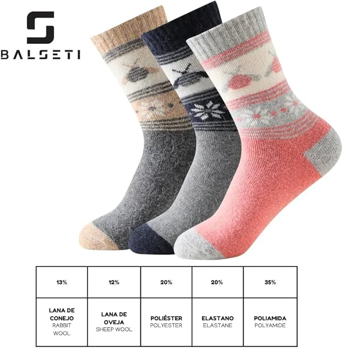 Calcetines de lana para invierno con dibujos