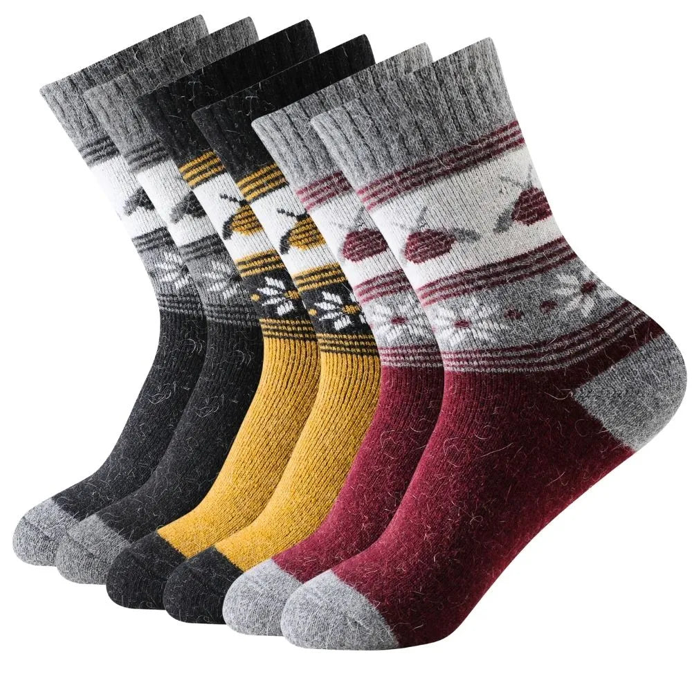 Calcetines de lana para invierno con dibujos