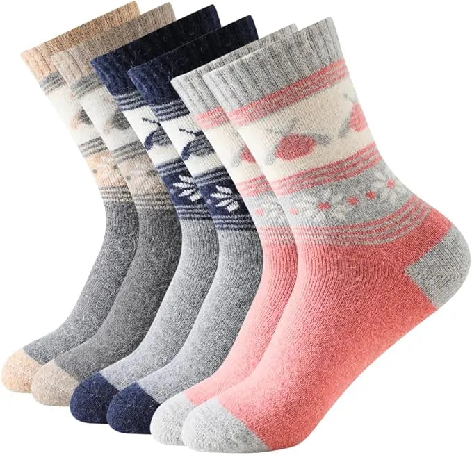 Calcetines de lana para invierno con dibujos