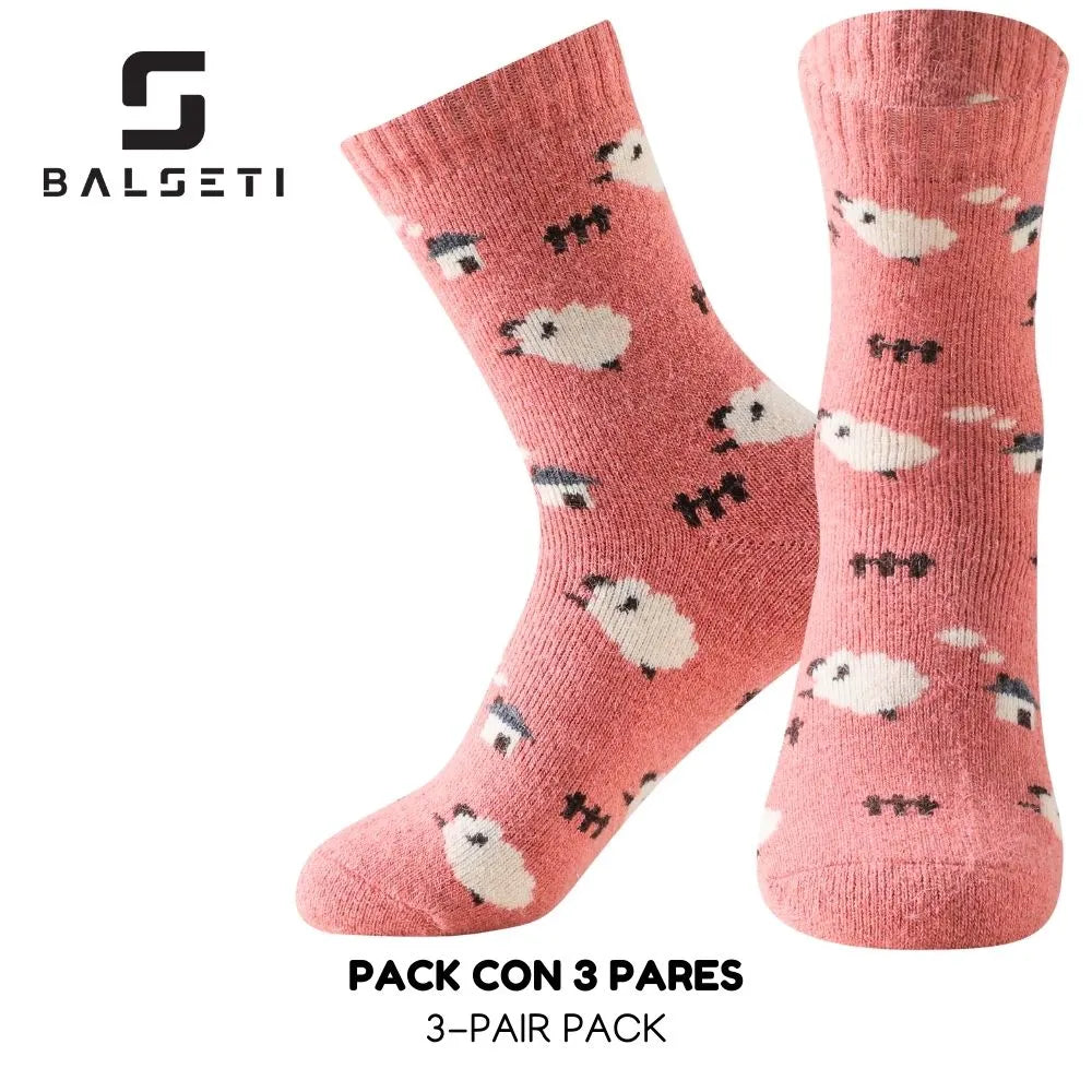 Calcetines de lana para invierno con dibujos de ovejitas