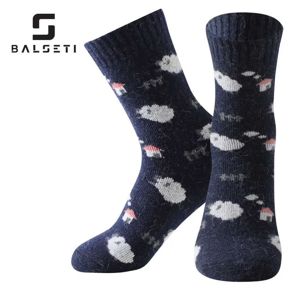 Calcetines de lana para invierno con dibujos de ovejitas