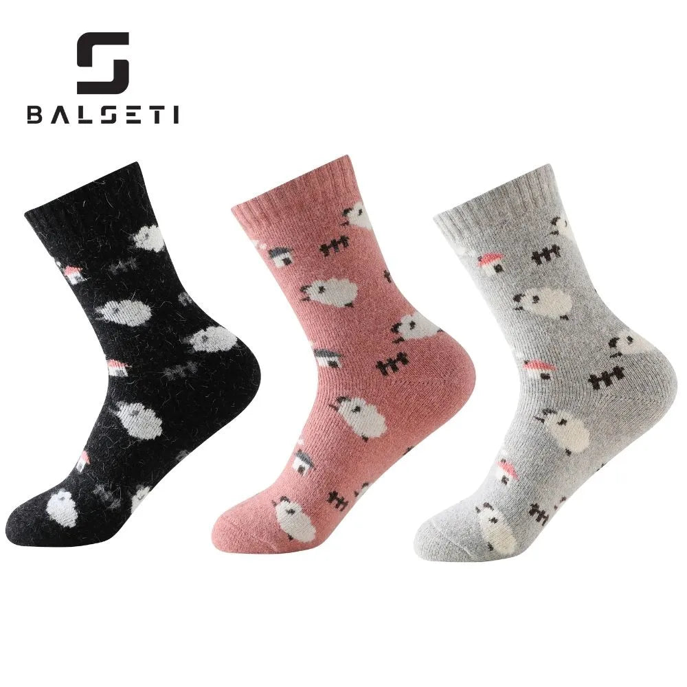 Calcetines de lana para invierno con dibujos de ovejitas