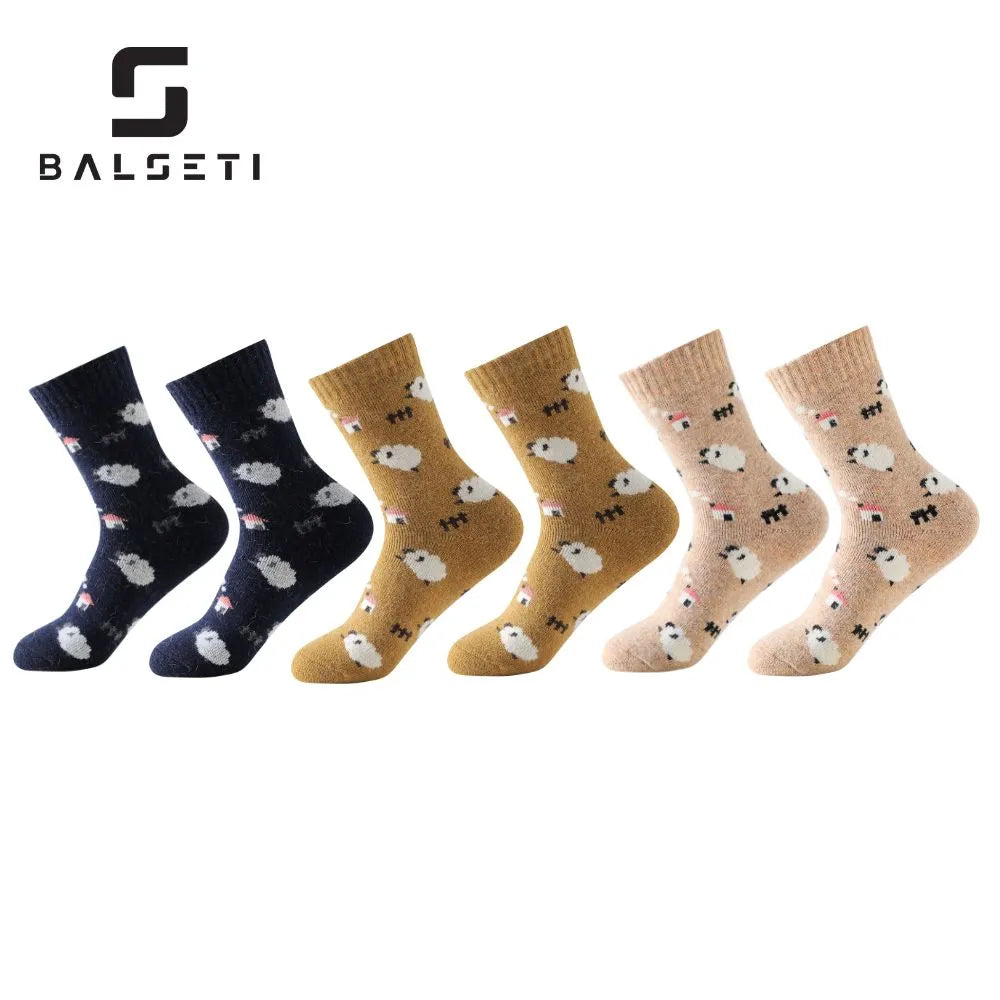 Calcetines de lana para invierno con dibujos de ovejitas