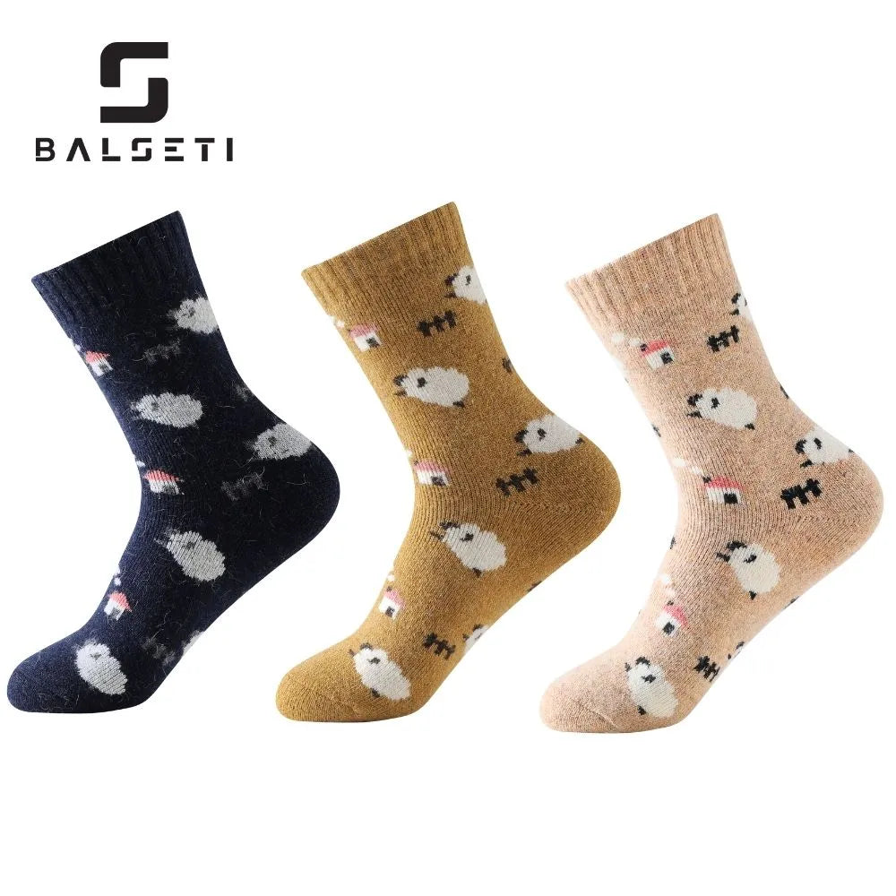 Calcetines de lana para invierno con dibujos de ovejitas