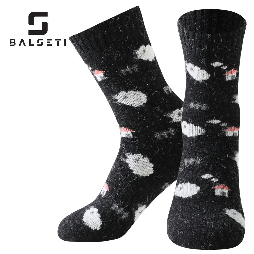 Calcetines de lana para invierno con dibujos de ovejitas