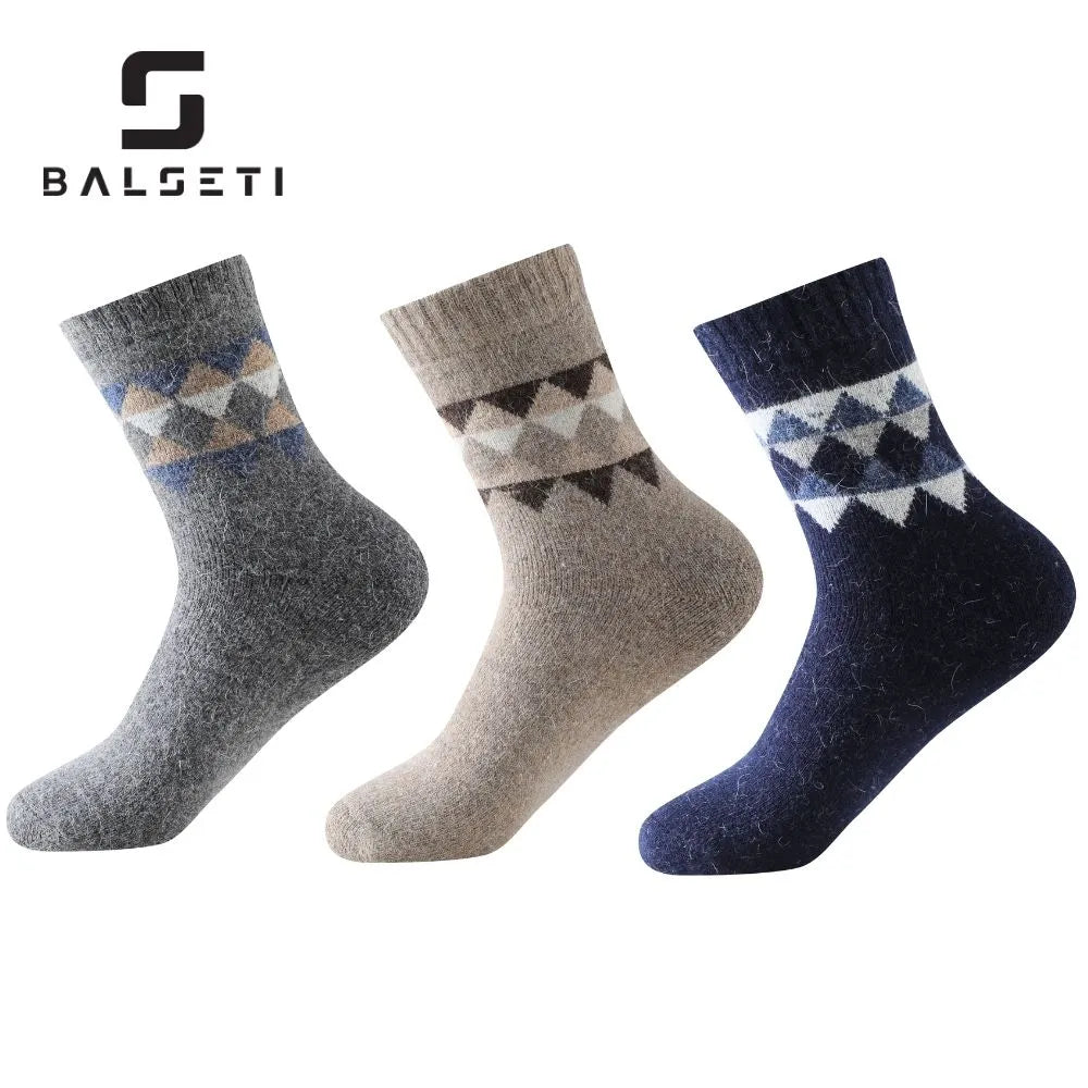 Calcetines de lana para invierno con estampado de rombos