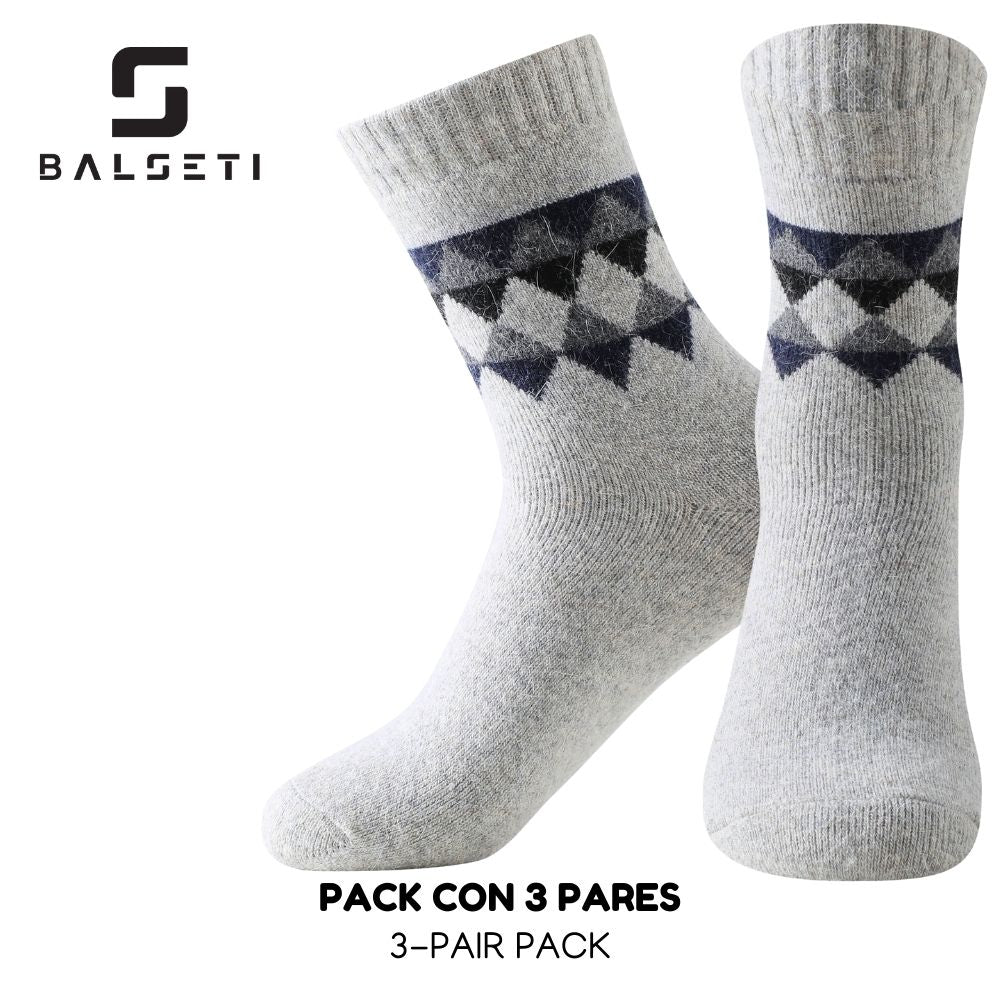 Calcetines de lana para invierno con estampado de rombos