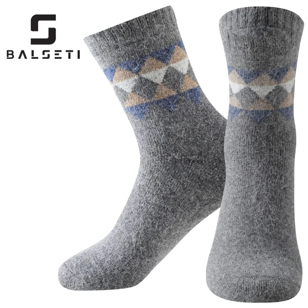 Calcetines de lana para invierno con estampado de rombos