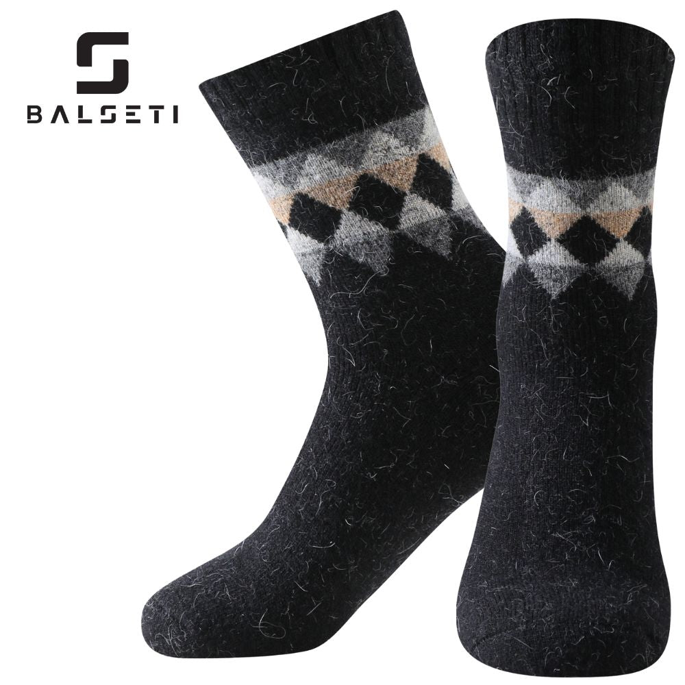 Calcetines de lana para invierno con estampado de rombos