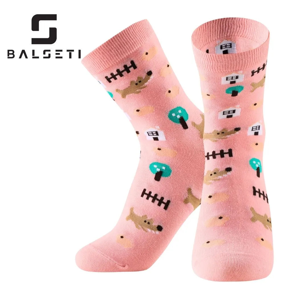 Calcetines media caña con dibujos divertidos de animales