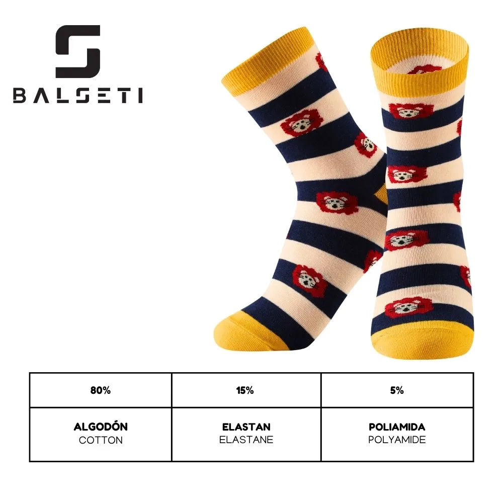 Calcetines media caña con dibujos divertidos de animales