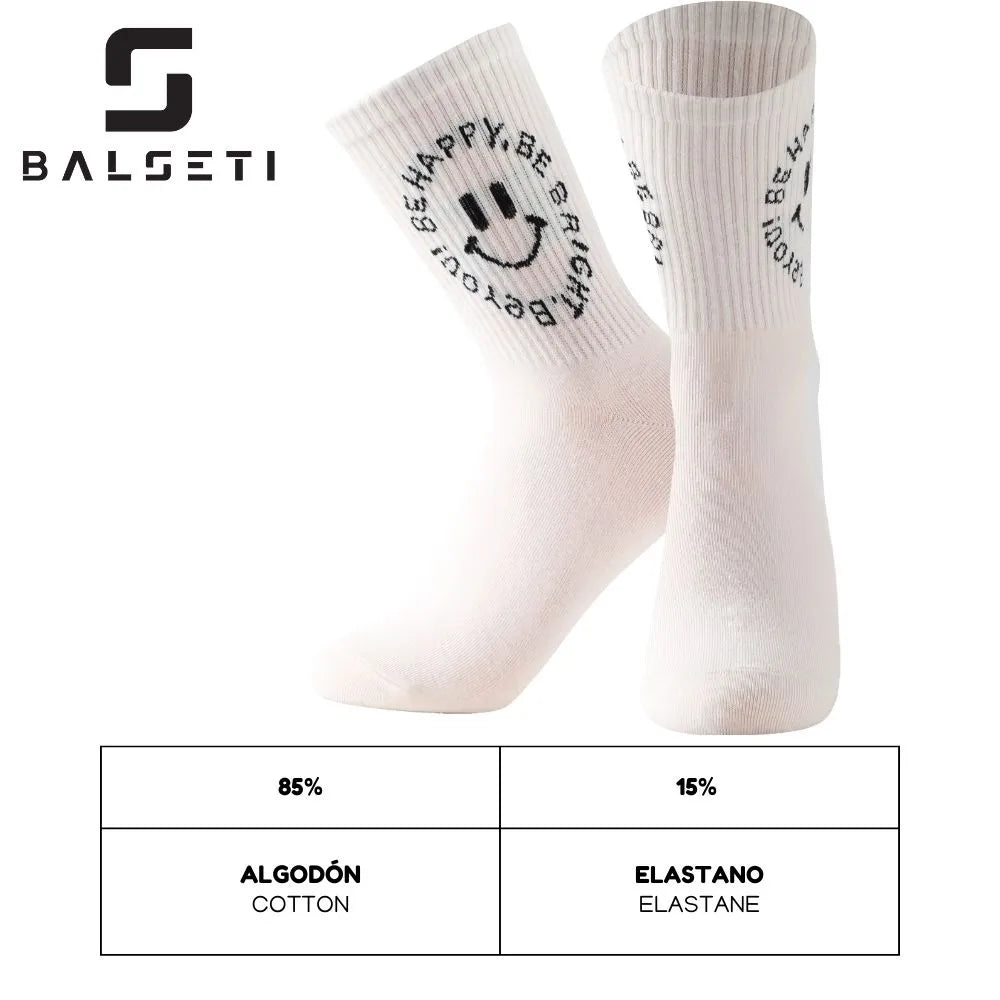 Calcetines media caña "Happy" con caritas sonrientes