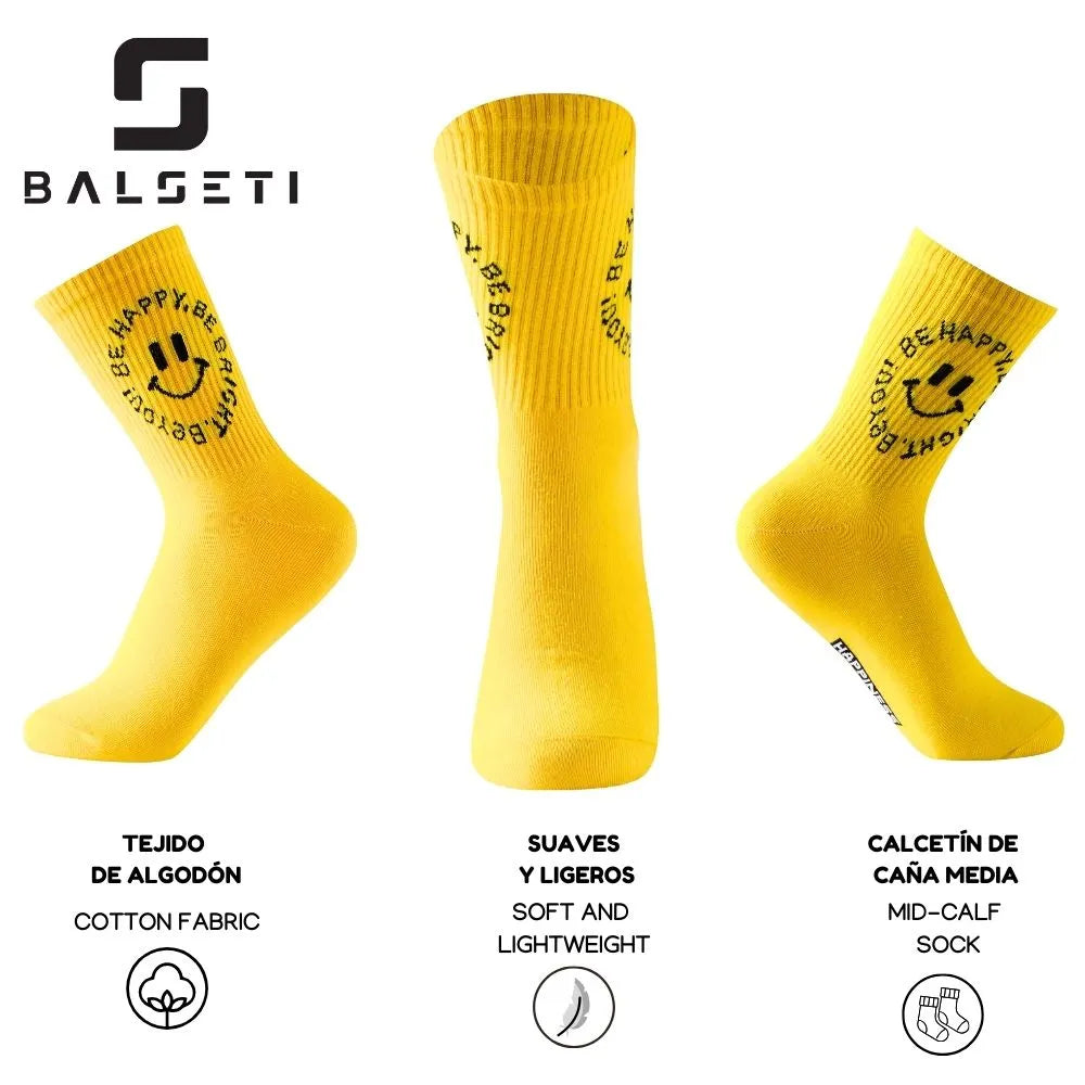Calcetines media caña "Happy" con caritas sonrientes