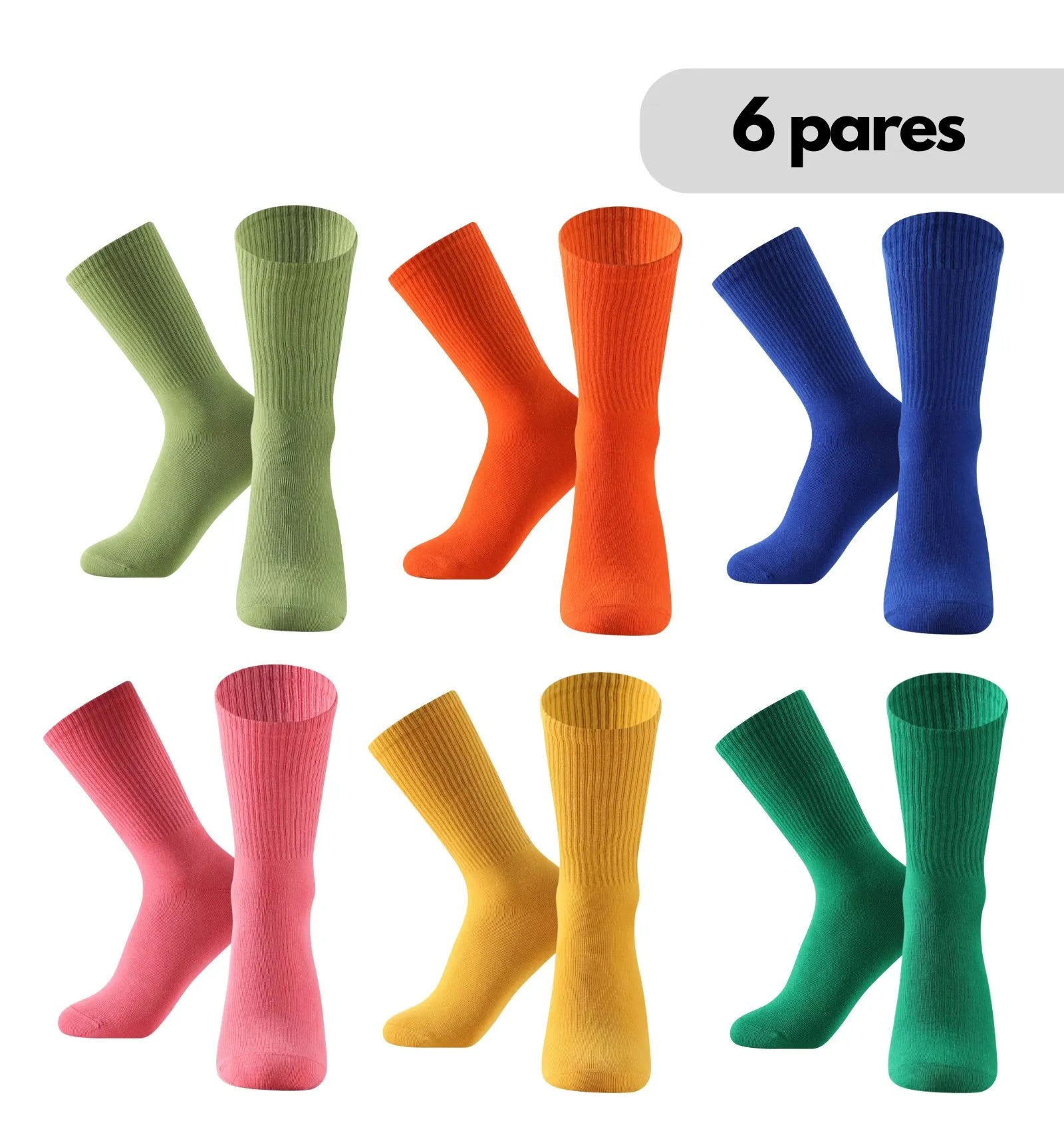 Calcetines media caña con colores llamativos